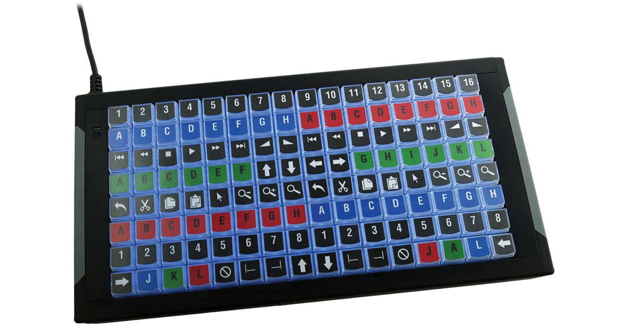 X-keys XK-128 USB-tastatur, der kan tilpassesX-keys XK-128 USB-tastatur, der kan tilpasses  