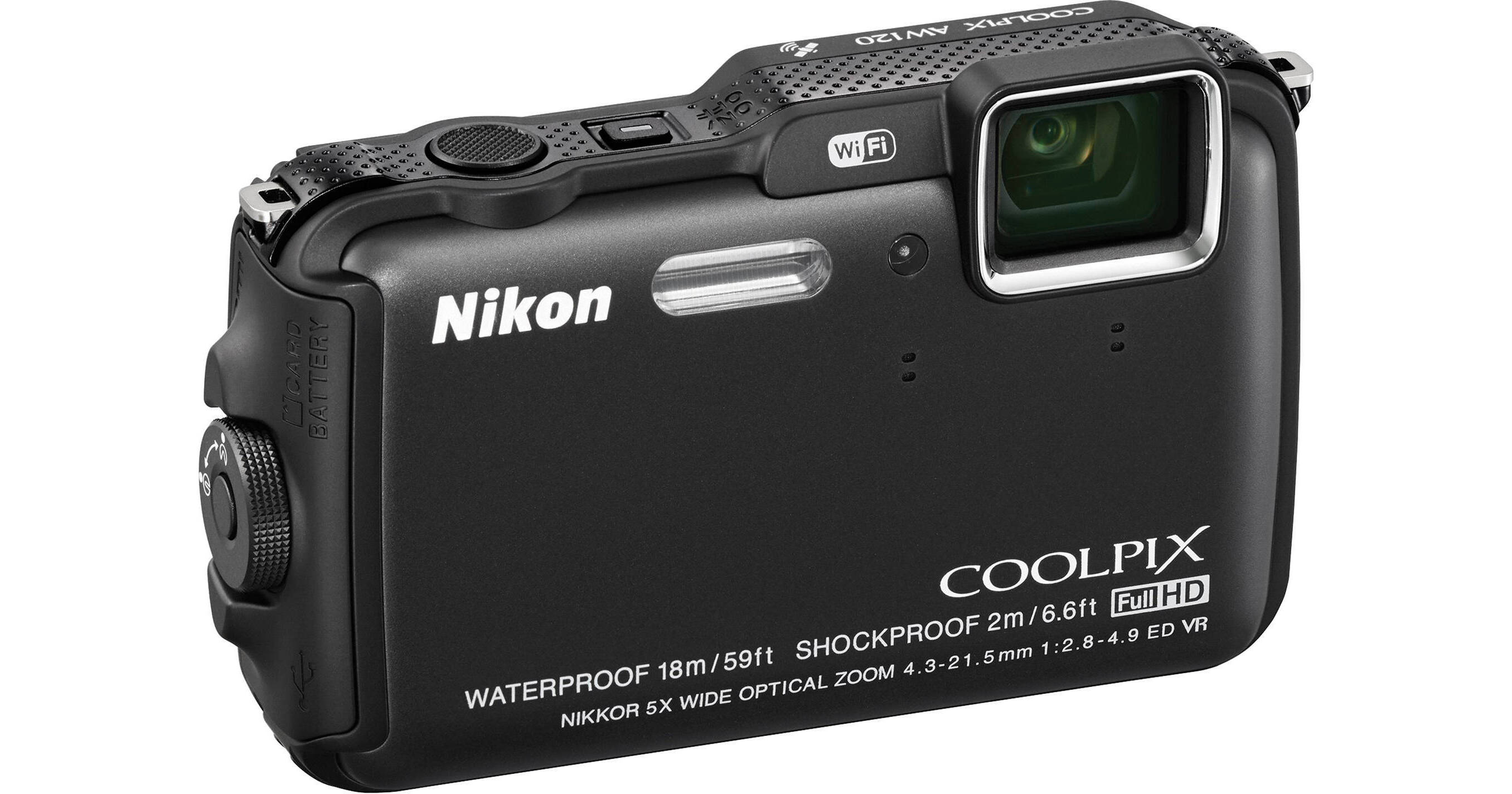 Nikon Coolpix Aw120 Waterproof Digital Camera (black) 26465 B&h