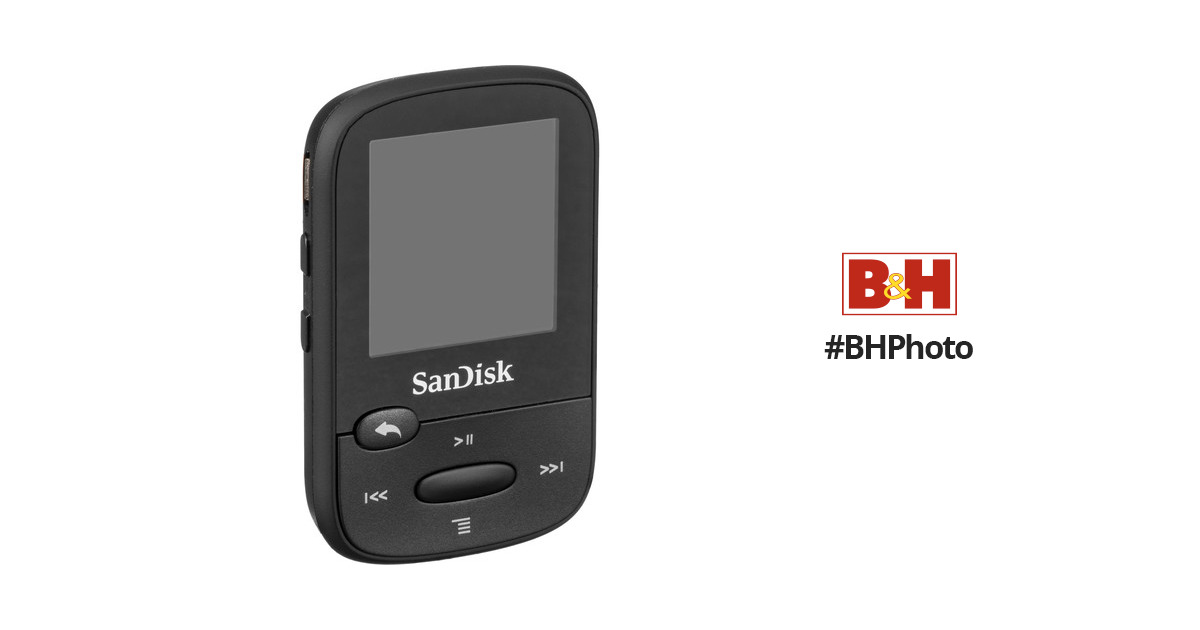 Black Renewed SDMX24-008G-G46K SanDisk Clip Sport 8GB MP3 Player with LCD Screen and MicroSDHC Card Slot 