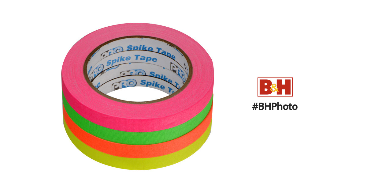 5 Flourescent Colors Pro Tapes Pro Gaff Spike Stacks 1/2" x 20yd 