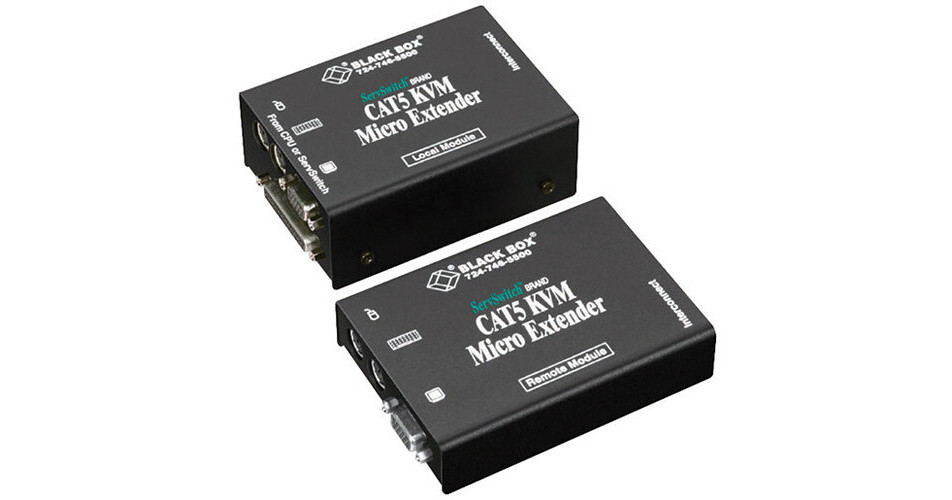 Black Box ACU3009A ServSwitch Micro KVM (VGA/PS/2) over CAT5 Dual-Access  Extender Kit