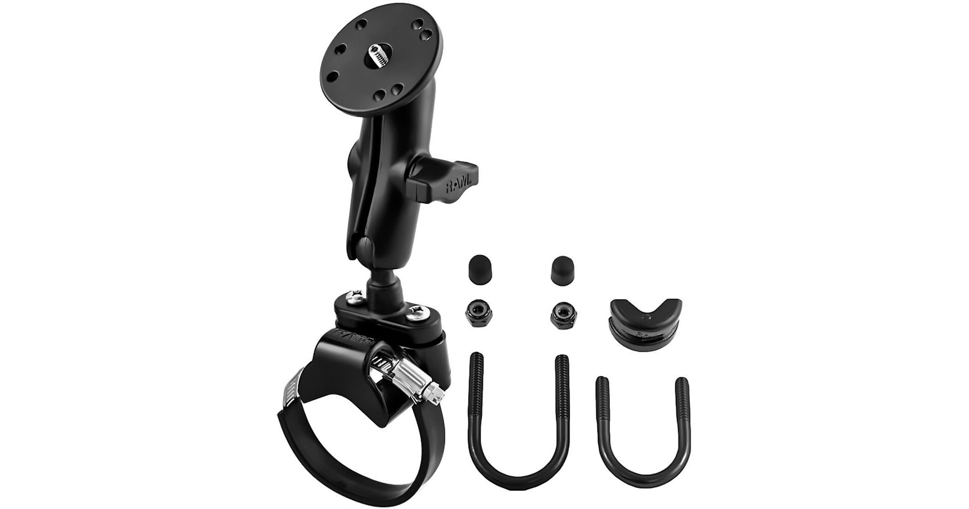 RAM MOUNTS Rail Mount with 3" Riser and Round RAMB149Z2202A