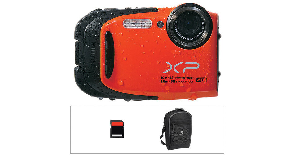 FUJIFILM FinePix XP70 Digital Camera Basic Kit (Orange) B&H