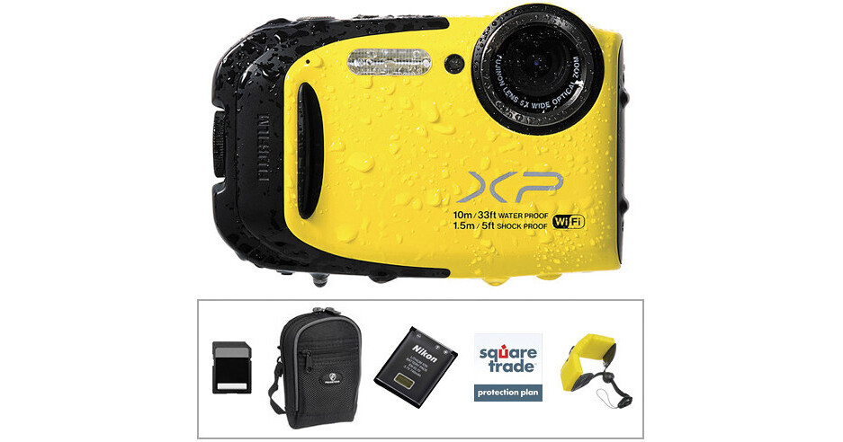 FUJIFILM FinePix XP70 Digital Camera Deluxe Kit (Yellow) B&H