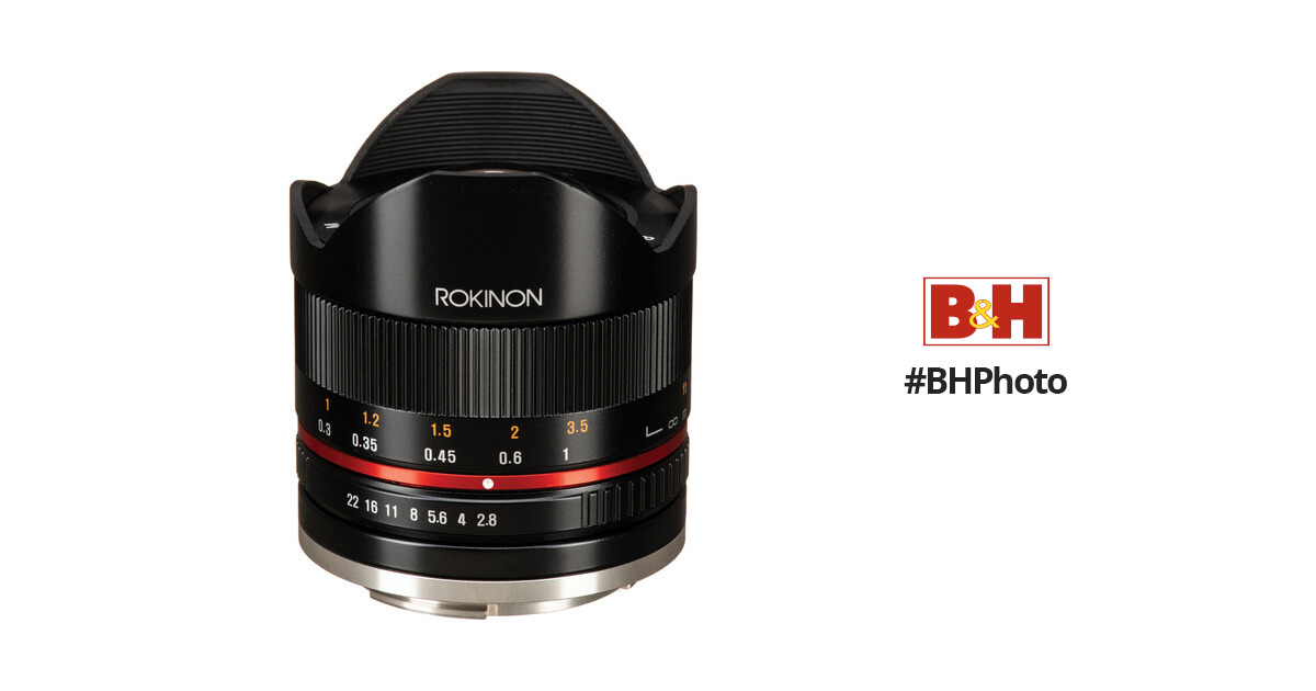 Rokinon 8mm f/2.8 UMC Fisheye II Lens for Canon EF-M (Black)