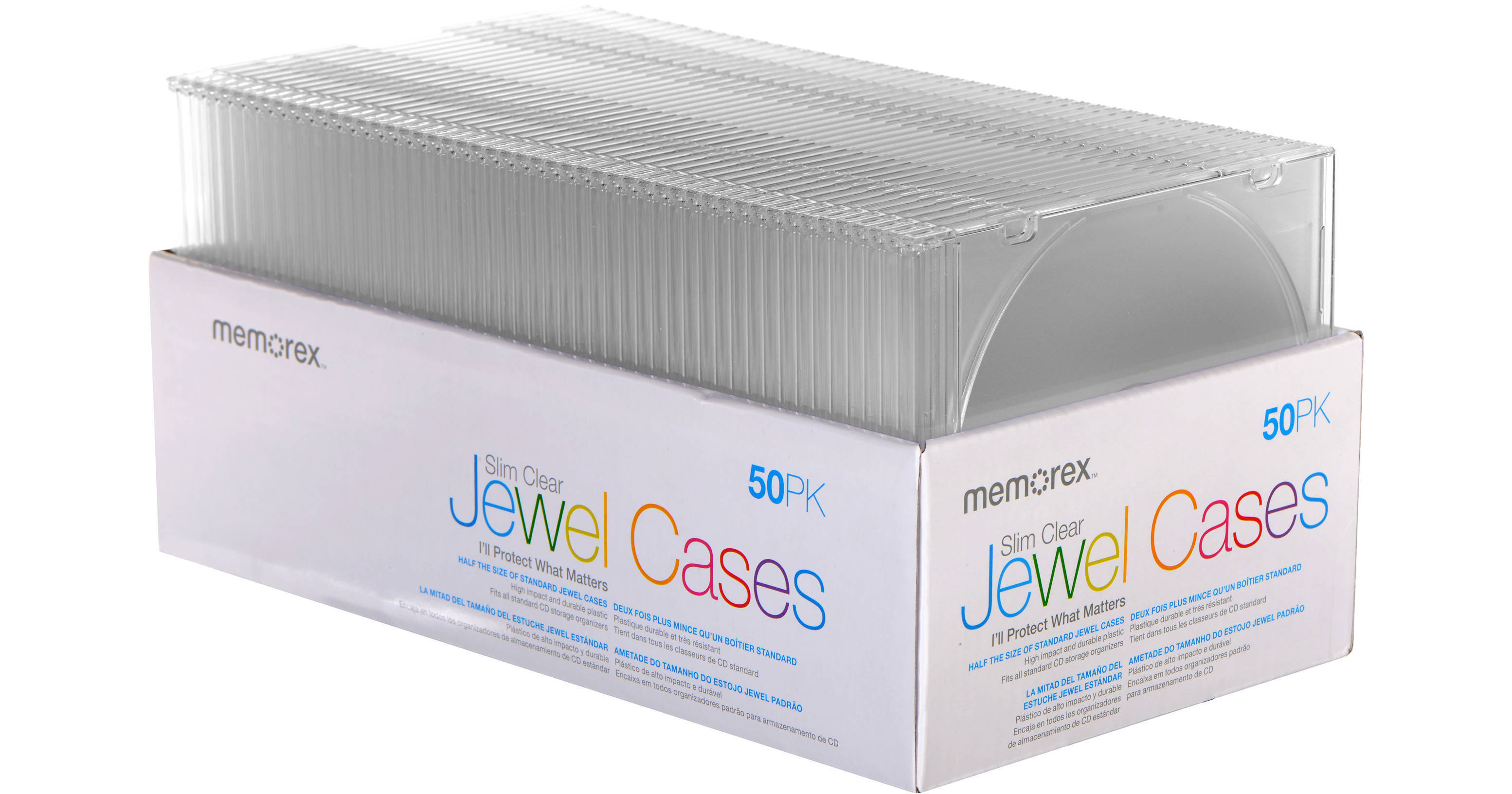 Memorex CD/DVD Slim Jewel Case (Clear, 50Pack) 01951 B&H Photo