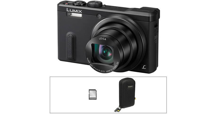 Panasonic Lumix DMCZS40 Digital Camera Basic Kit (Black) B&H