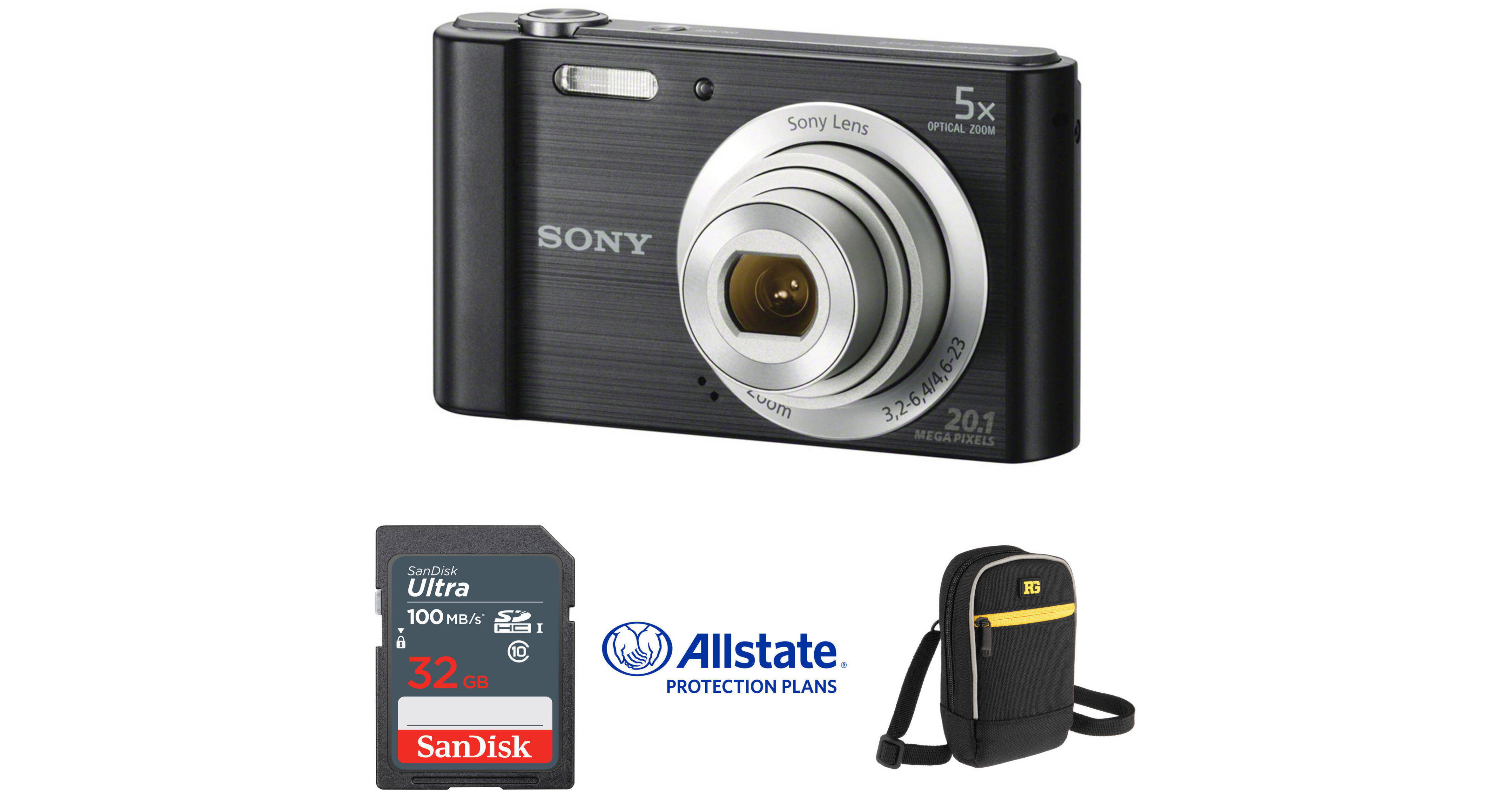 Sony Cybershot DSCW800 Digital Camera Deluxe Kit (Black) B&H