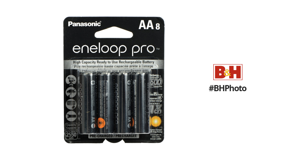 Panasonic eneloop Rechargeable AA Batteries (8-Pack) BK-3MCCA8BA