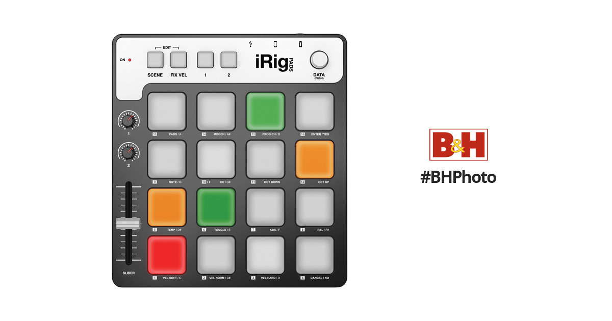 IK Multimedia iRig PADS USB-MIDI Pad Controller for iOS, Android, Mac, and  PC