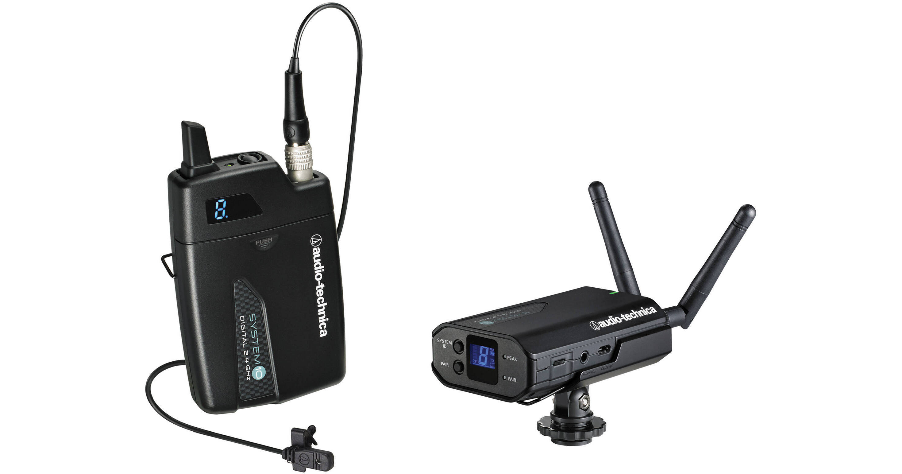 Audio-Technica ATW-1701/L System 10 Digital Camera-Mount Wireless Omni  Lavalier Microphone System (2.4 GHz)