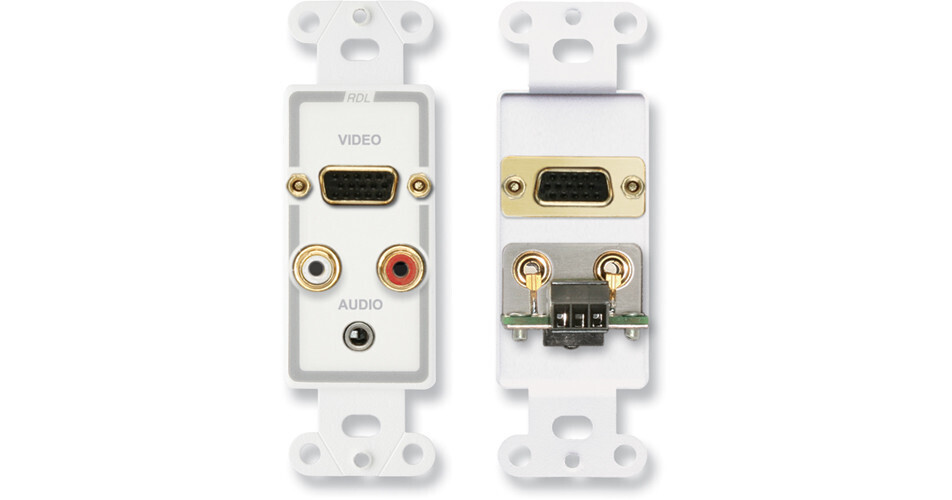 RDL DAVM4 Audio and Video Monitor Jack Panels (White/Gray)