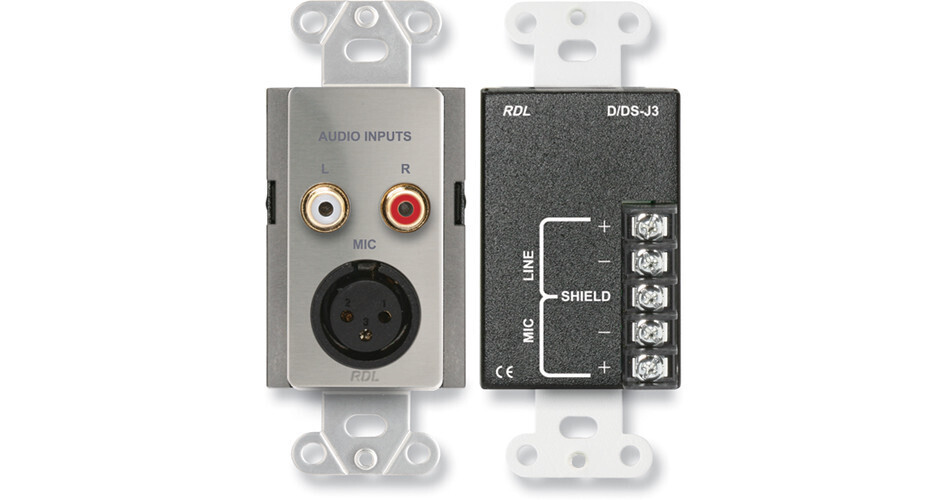 RDL DSJ3 Mic/Line Input Assembly with XLR/RCA Jacks DSJ3 B&H