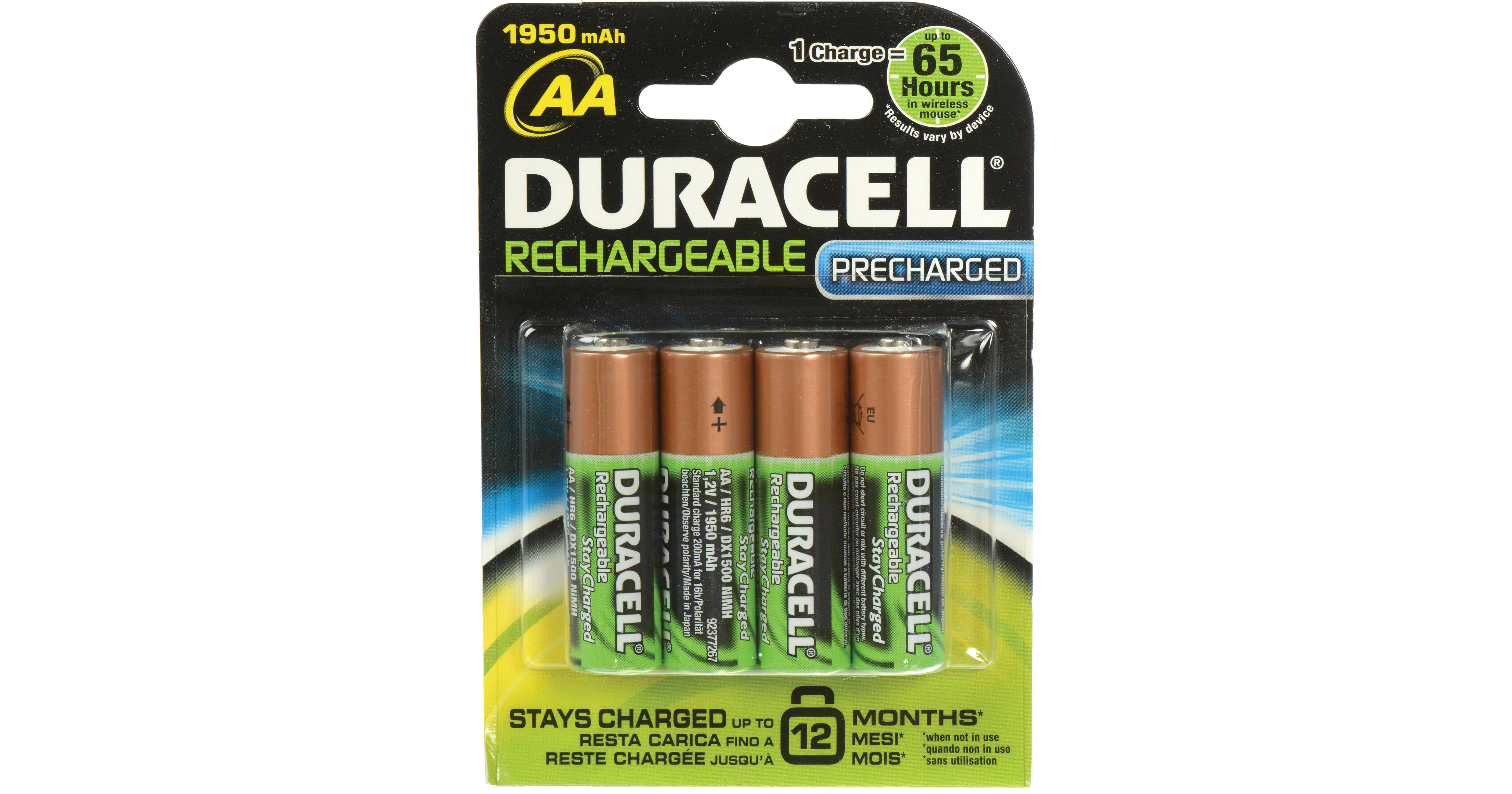 Duracell StayCharged AA NiMH Rechargeable Batteries DX15004Q B&H