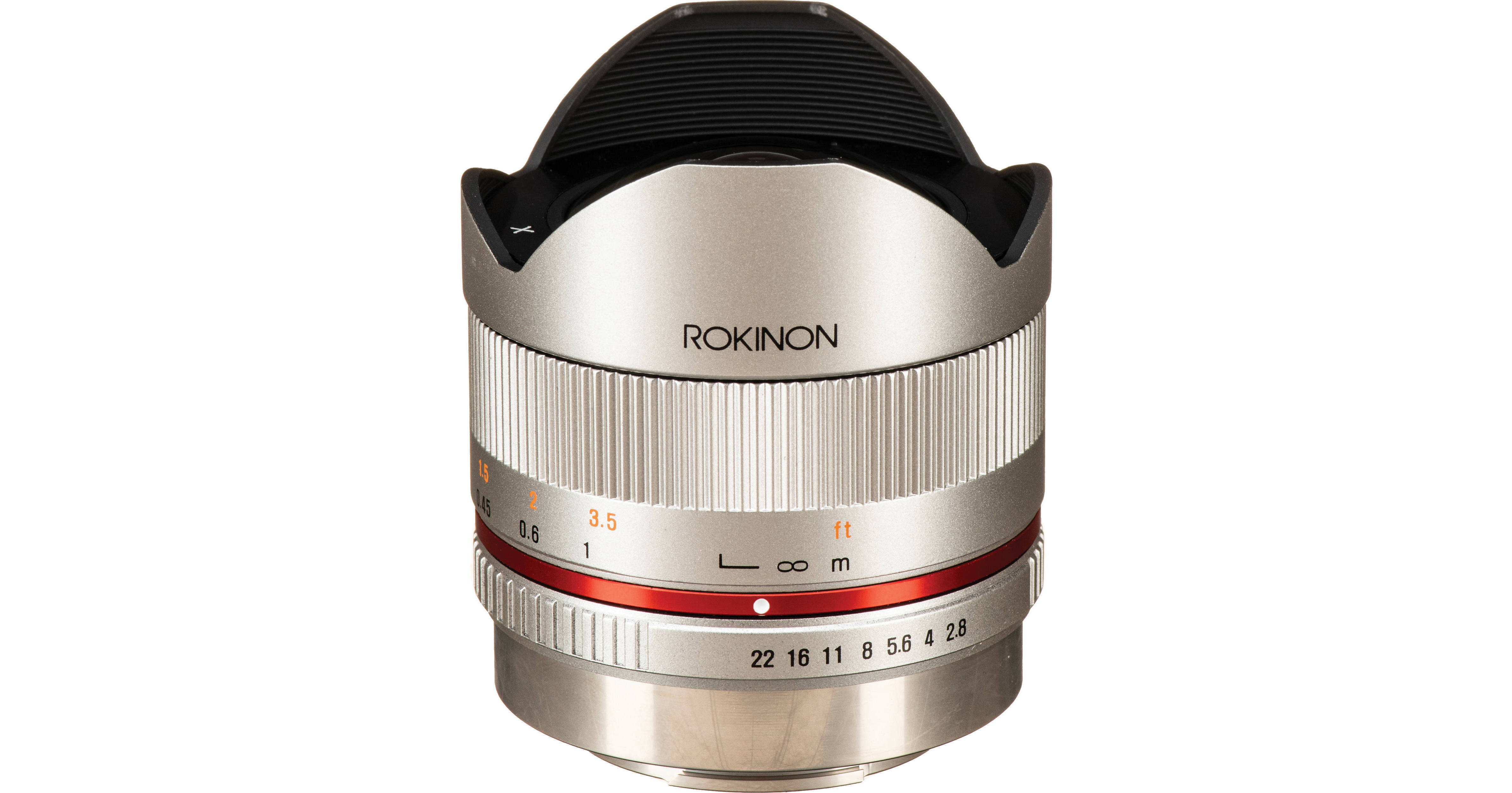 Rokinon 8mm f/2.8 UMC Fisheye II Lens for FUJIFILM X (Silver)