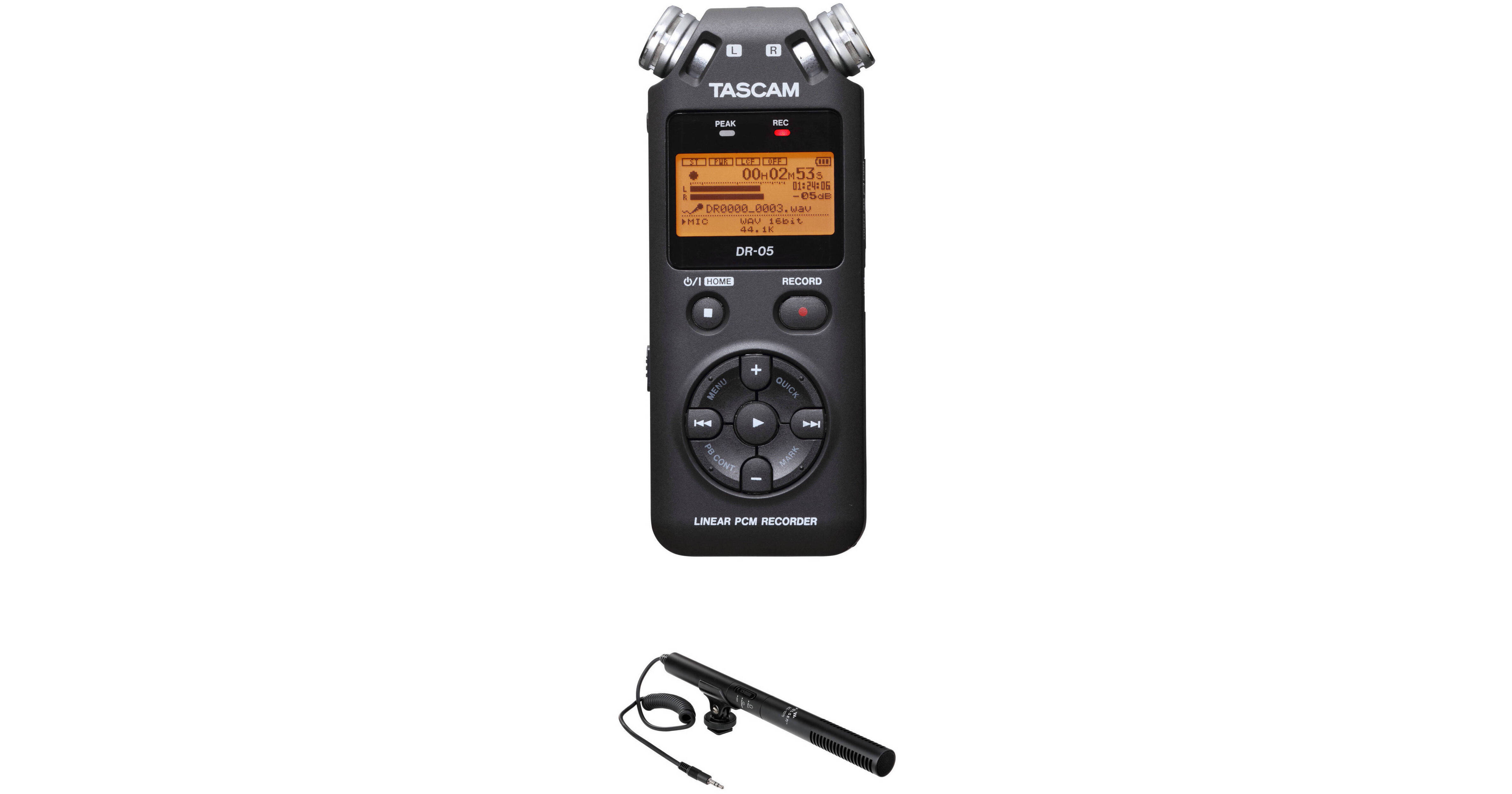 TASCAM DR05 Digital Audio Recorder Kit with Shotgun Microphone