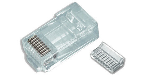 25 Piece Platinum Tools 106187C RJ45 Cat6 Round Solid 3 Prong Connector