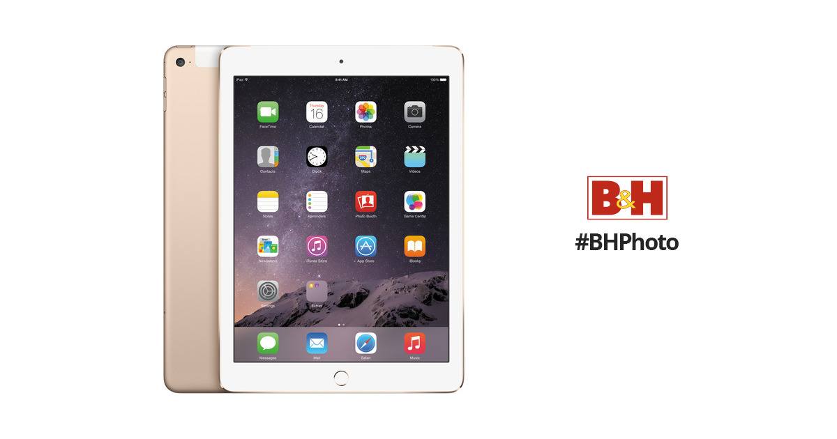 Apple 16GB iPad Air 2 (Wi-Fi + 4G LTE, Gold) MH2W2LL/A B&H Photo