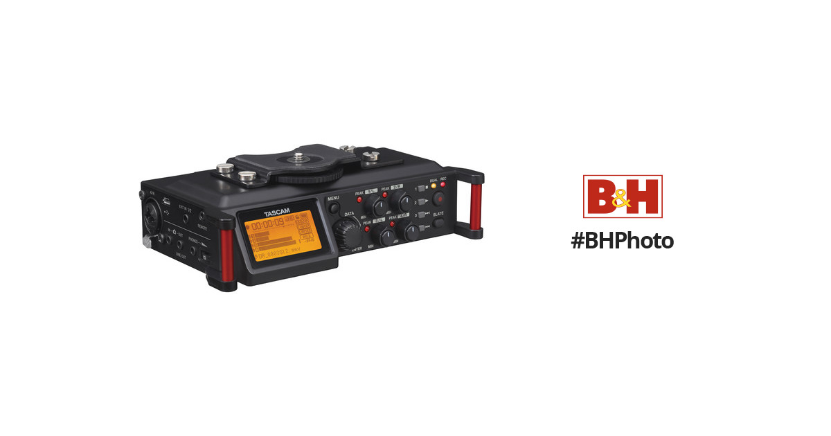 Tascam DR-70D Liner PCM Recorder for DLSR with 4 Free Universal Electronics AA Batteries and 1 Year Free Extended Warranty 