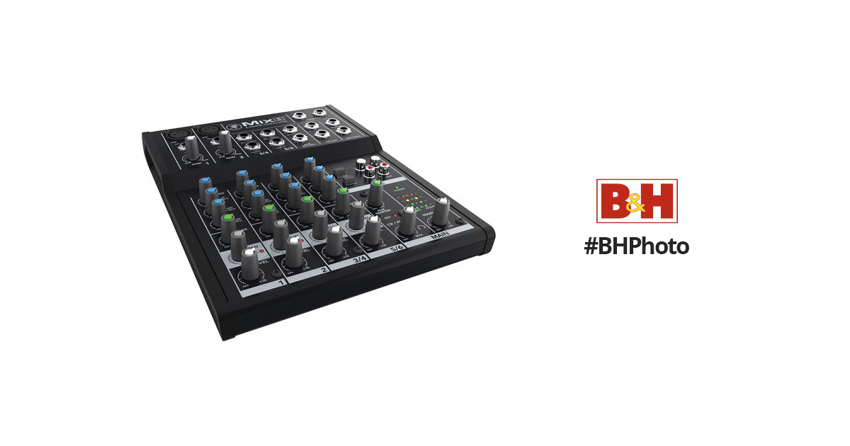 Photo Savings Mackie Mix Series Mix8 8-Channel Compact Mixer and Basic Bundle with Cables Fibertique Cleaning Cloth 
