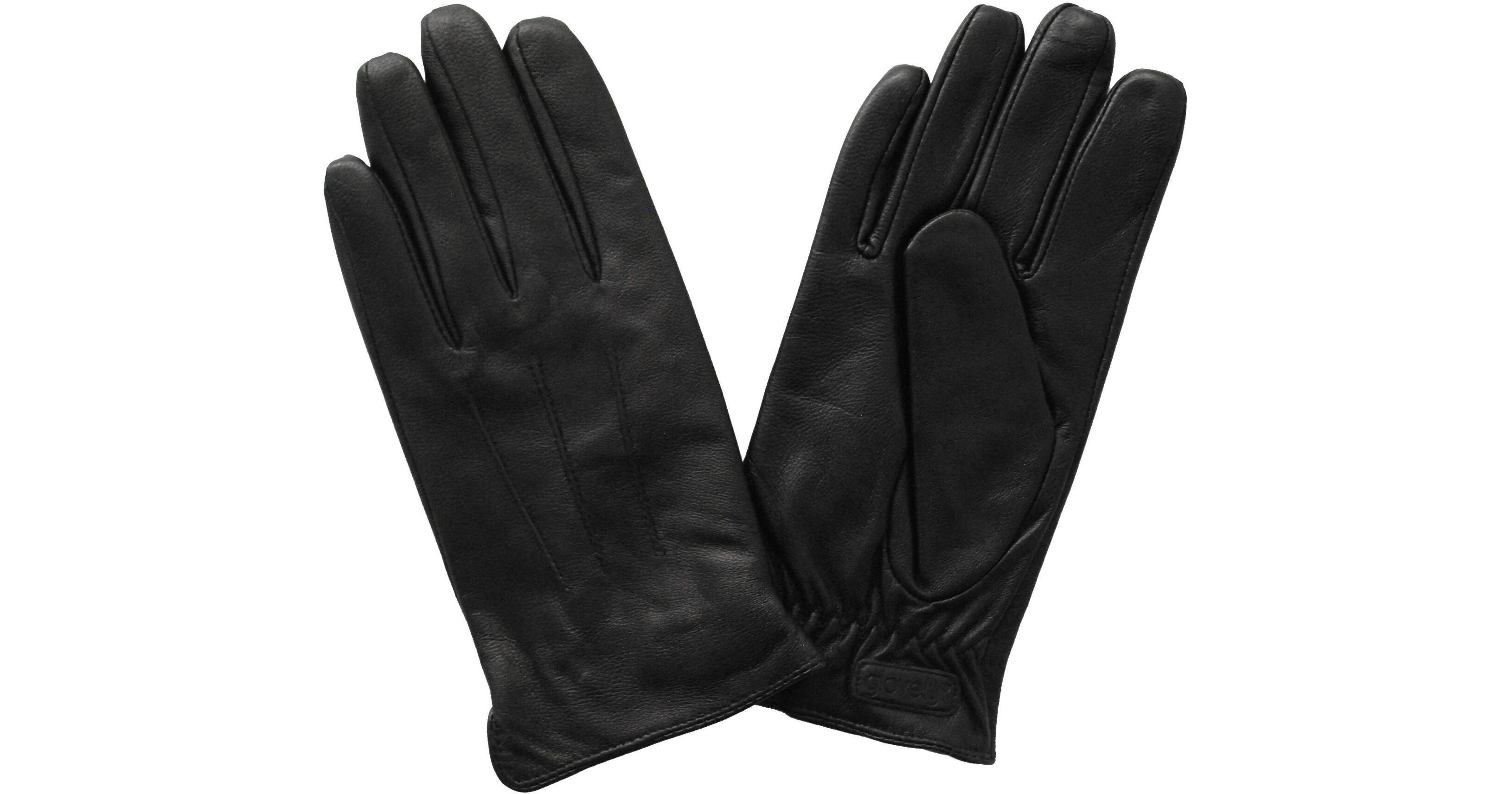 Glove.ly Men's Leather Touchscreen Gloves (Black, Large)