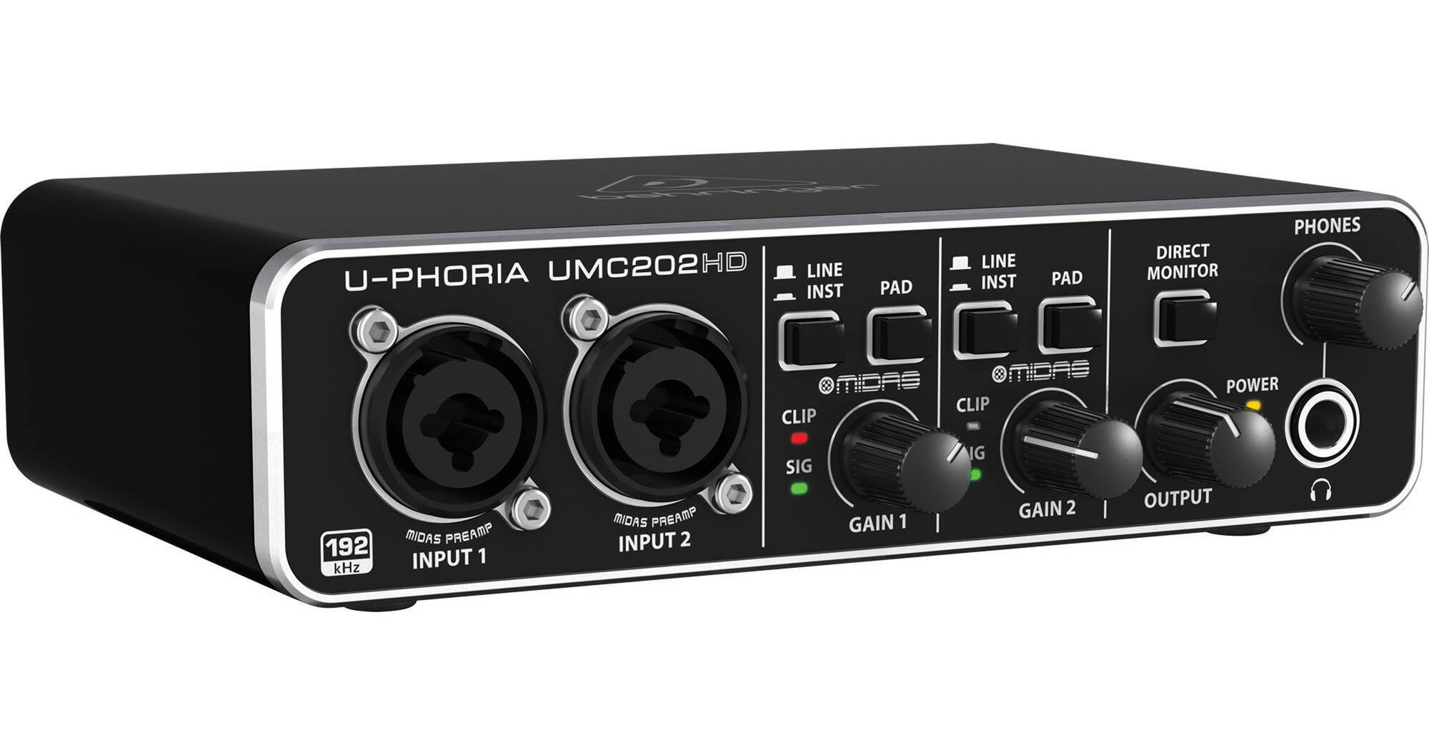 Behringer UPHORIA UMC202HD Desktop 2x2 USB 2.0 Audio UMC202HDQ