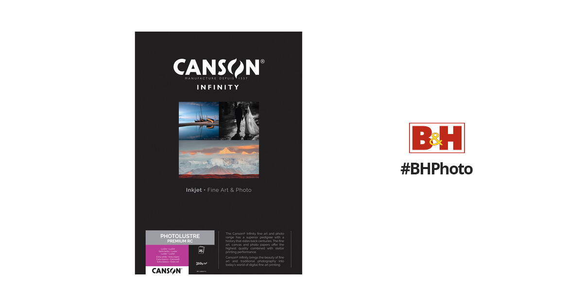 Papier CANSON Premium Lustré 10x15 cm 50 feuilles 255g, réf