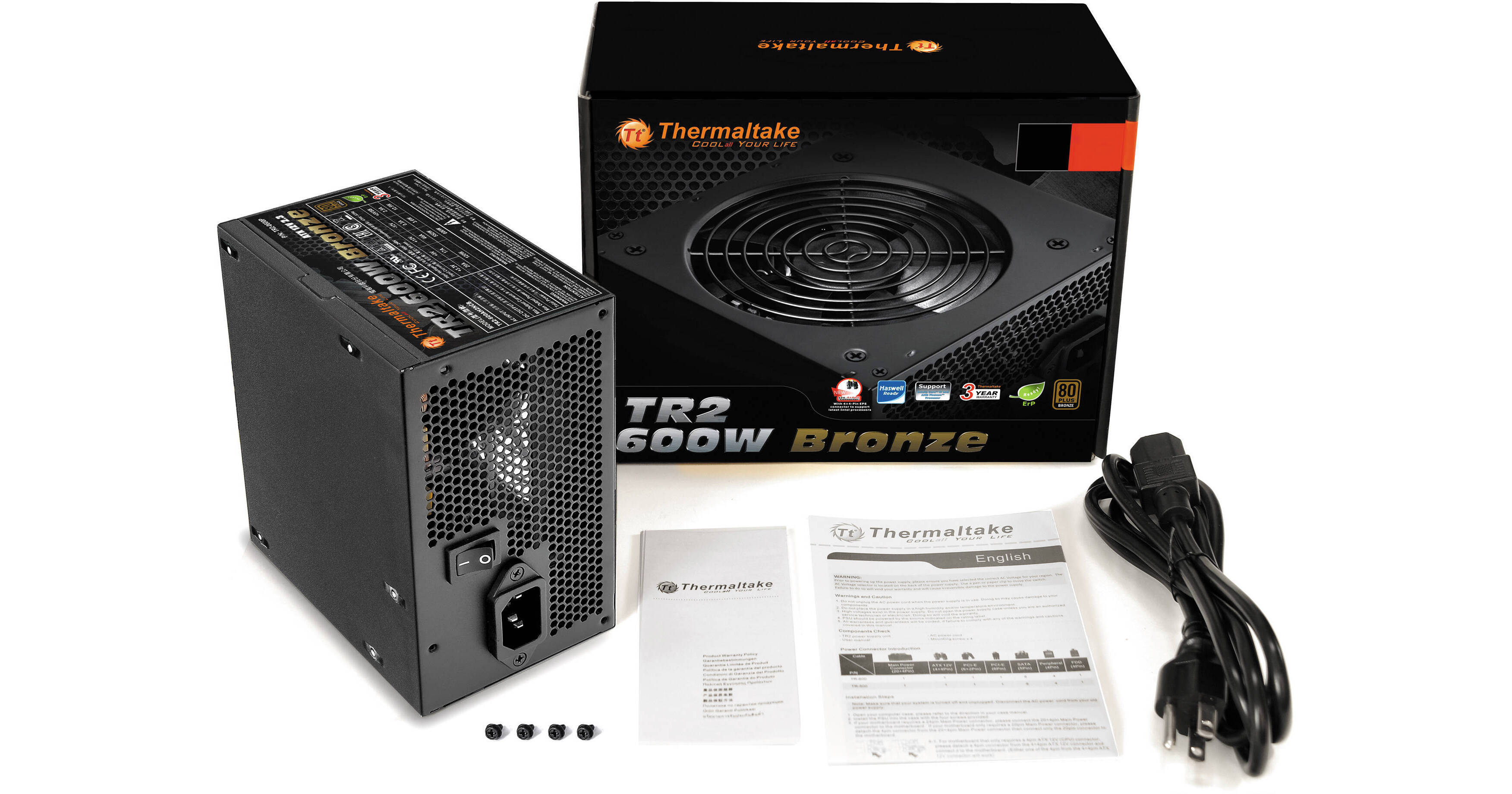 Thermaltake Tr2 600w Bronze Power Supply Ps Tr2 0600npcbus B B H