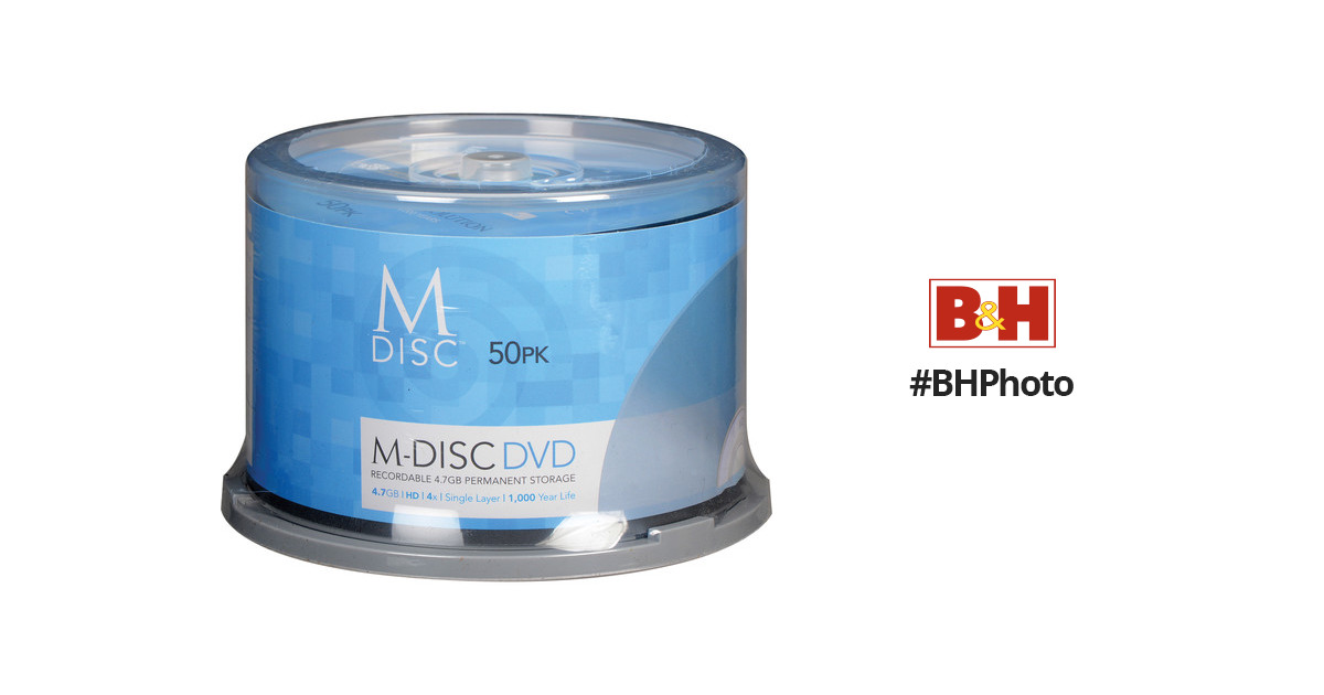 M-DISC DVD-R Discs (50-Pack) MDHA050C B&H Photo Video