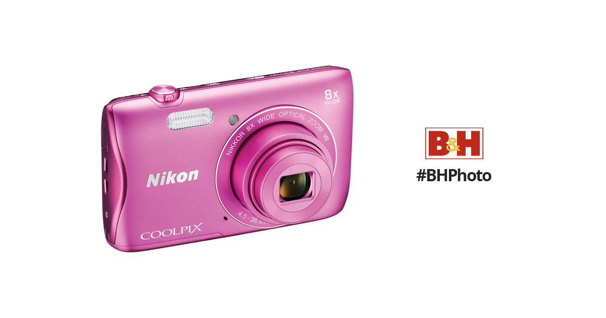 Nikon COOLPIX S3700 Digital Camera (Pink) 26476 B&H Photo Video