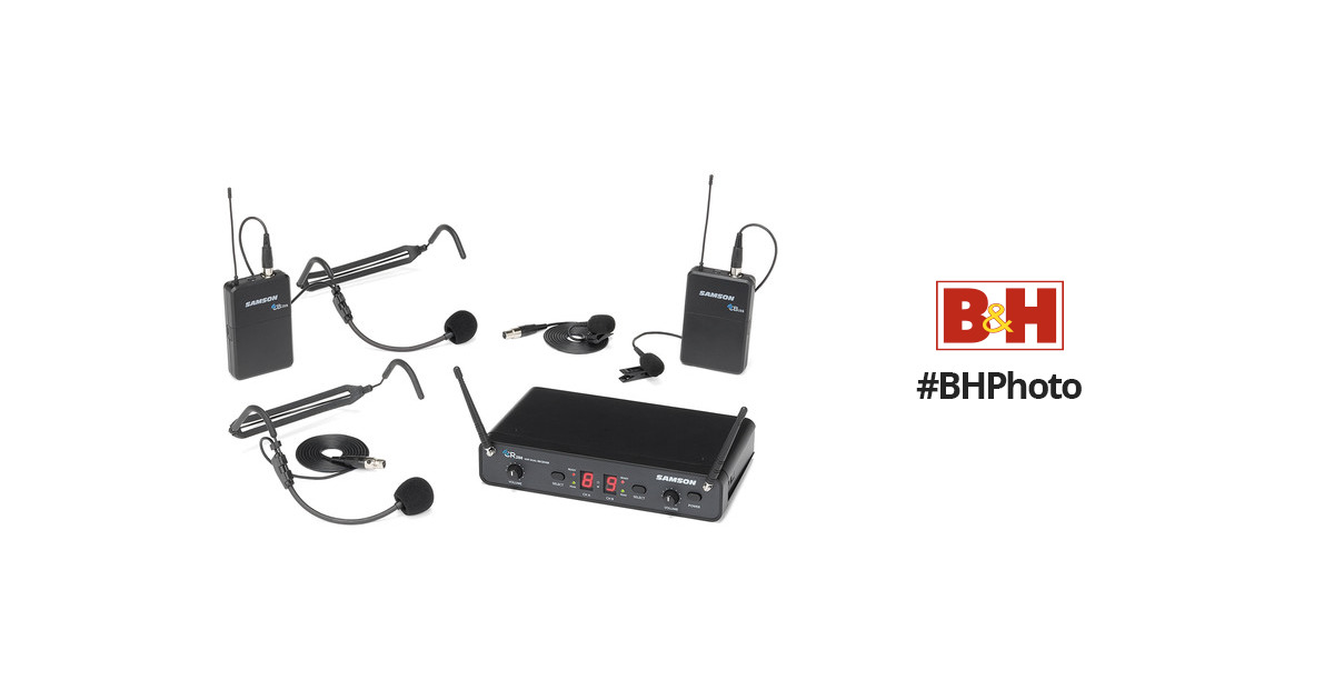 Samson Concert 288 Presentation Dual-Channel Wireless Microphone System  with 2 Headset Mics & 2 Lav Mics (H: 470 to 518 MHz)