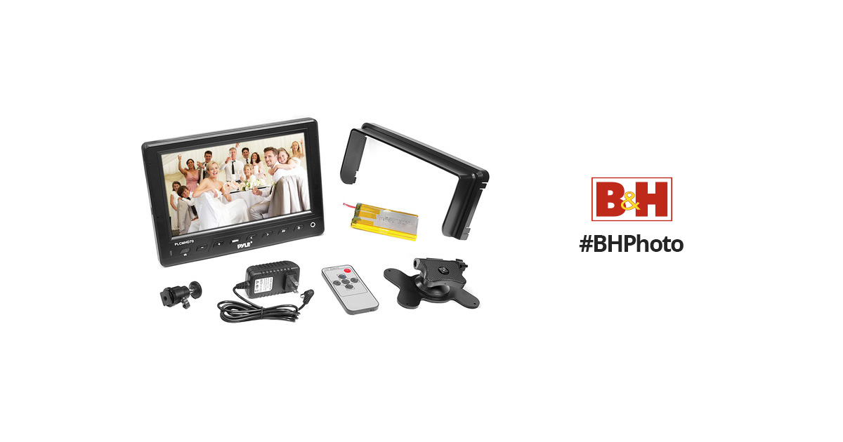 AV YPbPr Video and DSLR Cameras Audio Inputs for Digital Cameras Black Pyle PLCMHD70 7-Inch HD Video On-Camera Field Monitor HDMI 