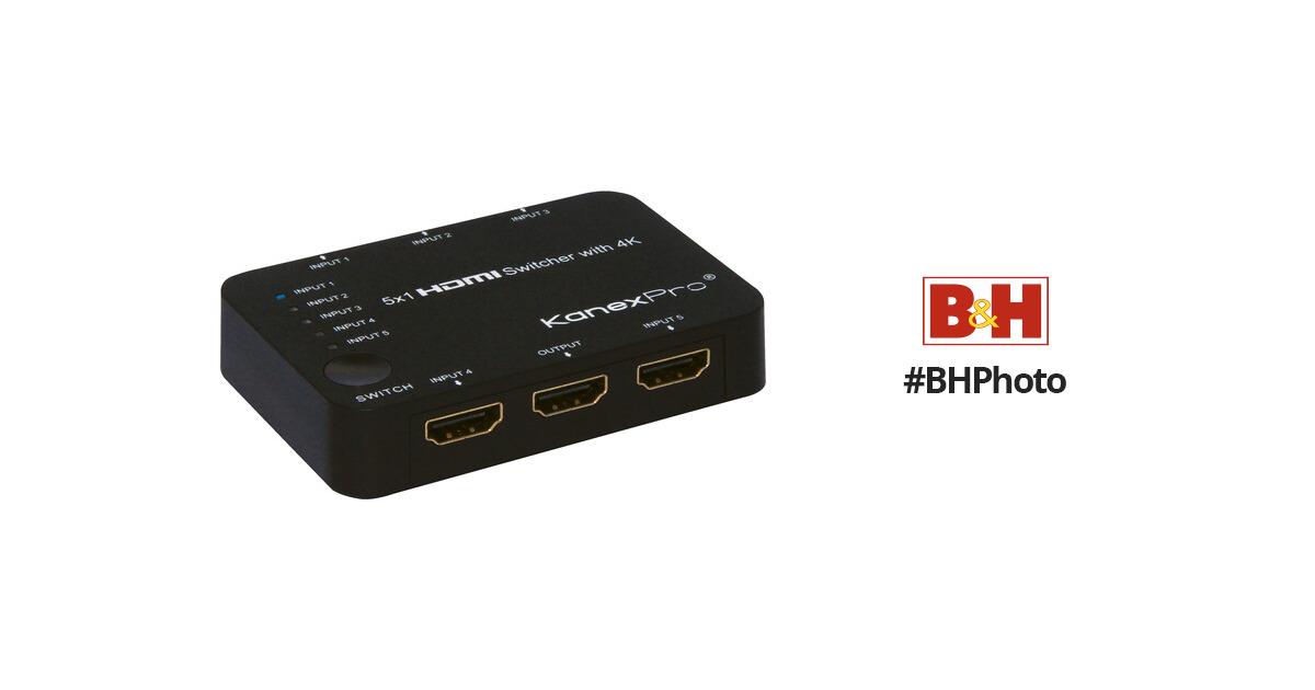 KanexPro 5x1 HDMI Switcher with 4K Support SW-HD5X14K B&H Photo