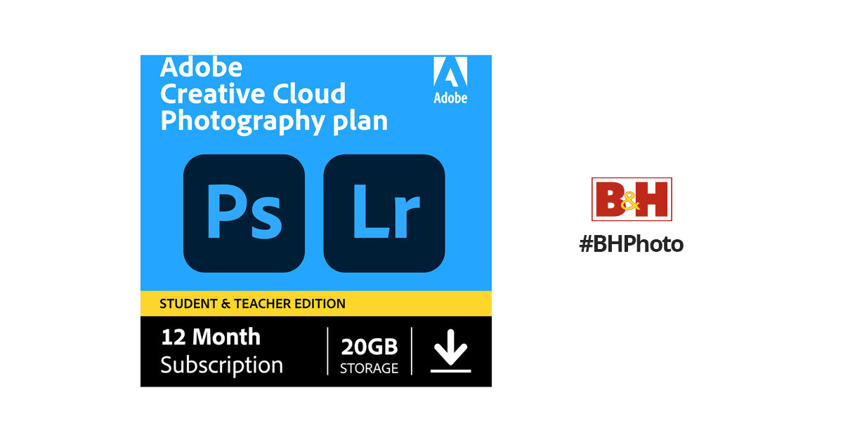 adobe creative cloud photography plan student and