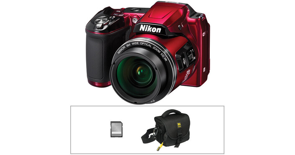 Nikon COOLPIX L840 Digital Camera with Accessories Kit (Red)