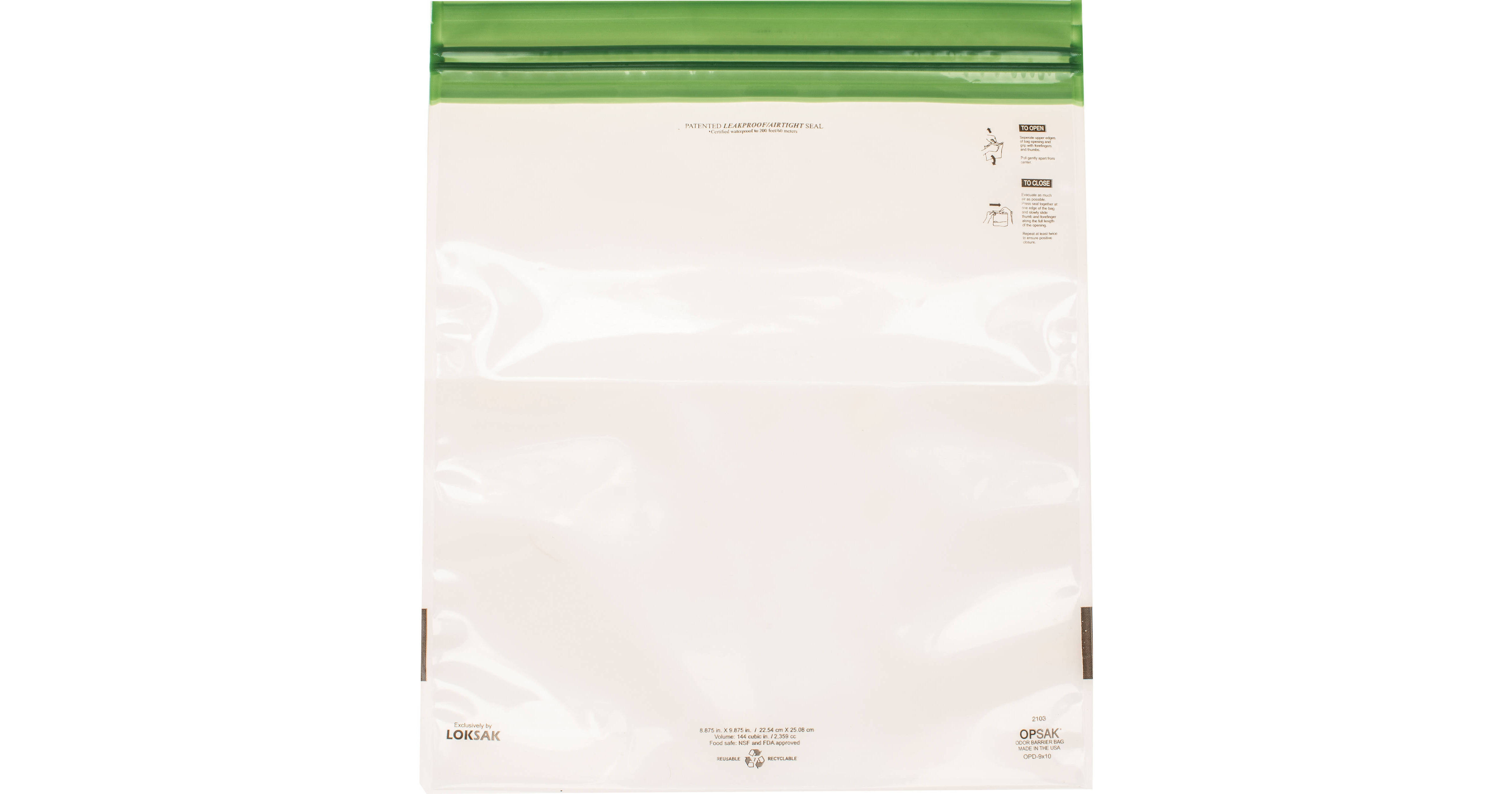 2 OPSAK 9x10 New Double Zipper Waterproof Odor Proof Airtight Pouch Bags LOKSAK