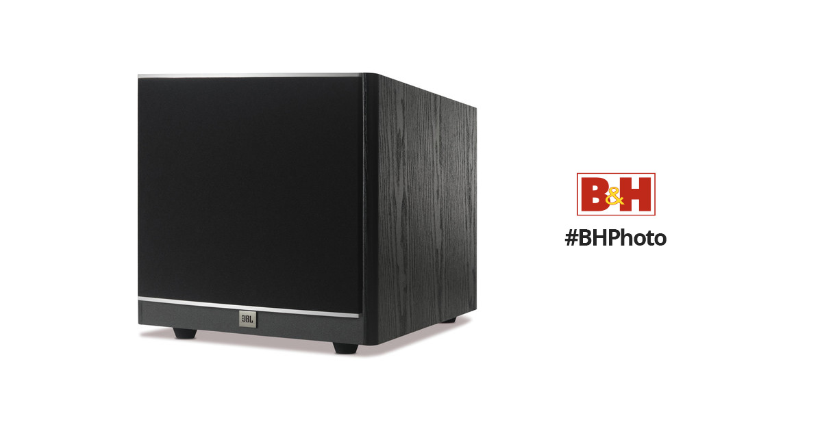 Black JBL Sub 100 Black 10-Inch Powered Subwoofer with High-Efficiency Class D Amplifier 
