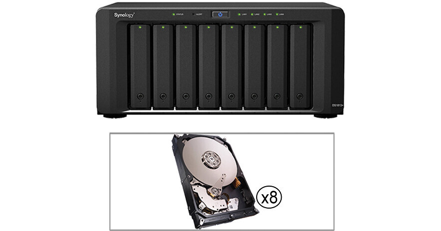 Synology DS1813+ DiskStation 24TB (8 x 3TB) 8-Bay NAS Server Kit