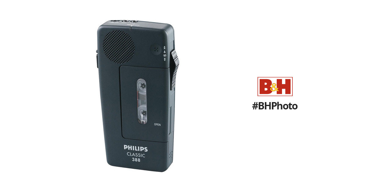Philips Classic 388 Mini-Cassette Recorder LFH0388/00B B&H Photo