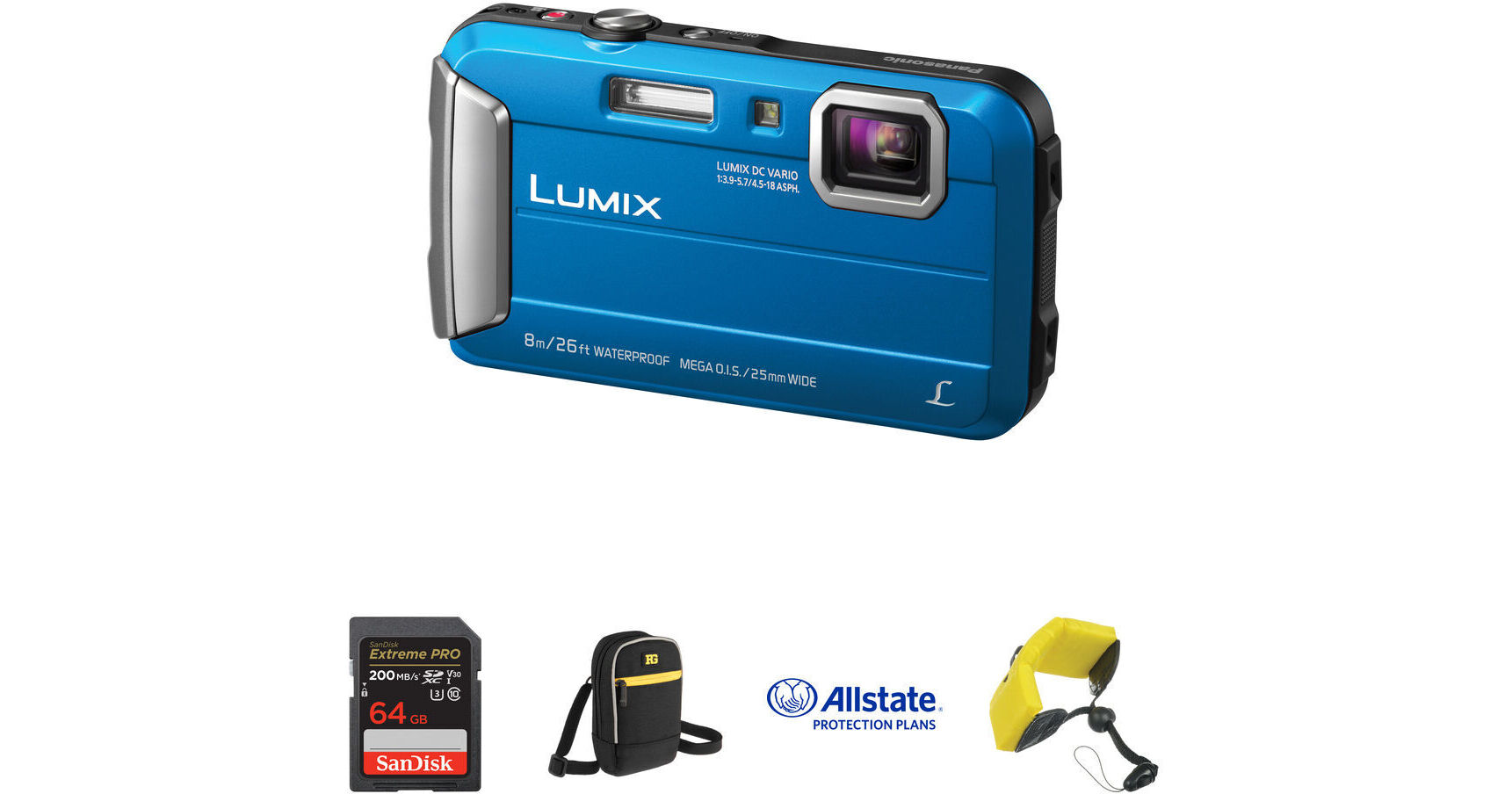 Panasonic Lumix DMCTS30 Digital Camera Deluxe Kit (Blue) B&H