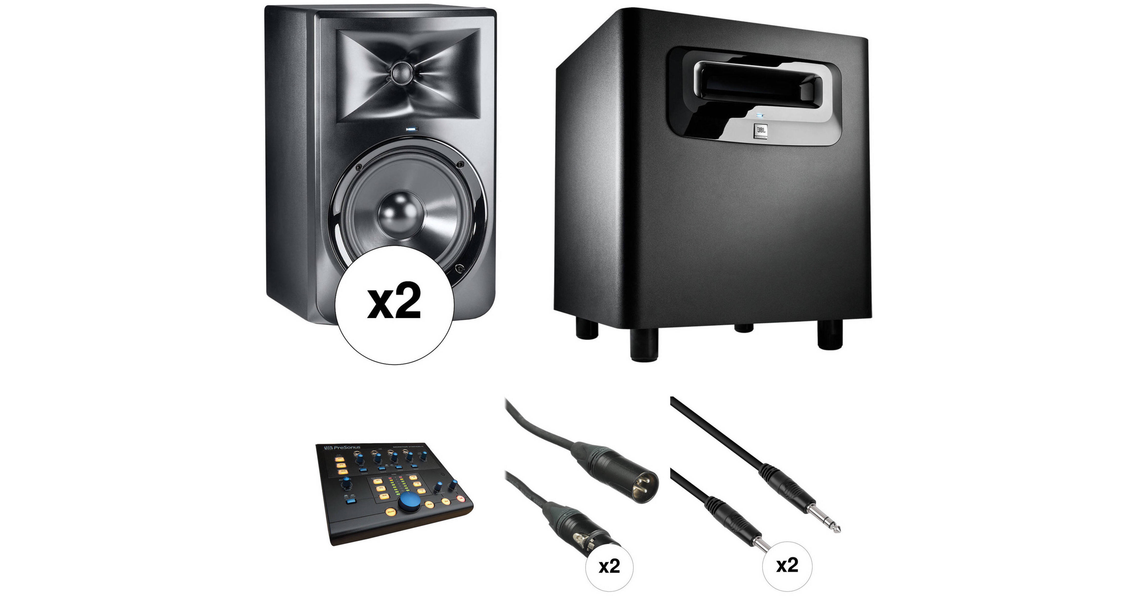 JBL LSR308 2Way Powered Studio Monitor Kit with Subwoofer,