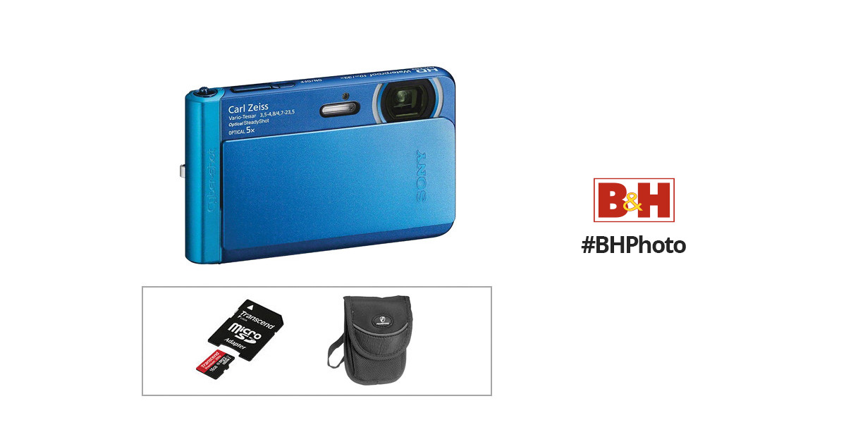 Sony Cyber-shot DSC-TX30 Digital Camera Basic Kit (Blue) B&H