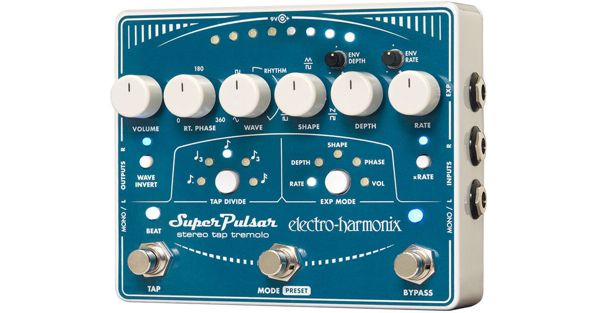 Electro-Harmonix Super Pulsar Stereo Tap Tremolo Pedal