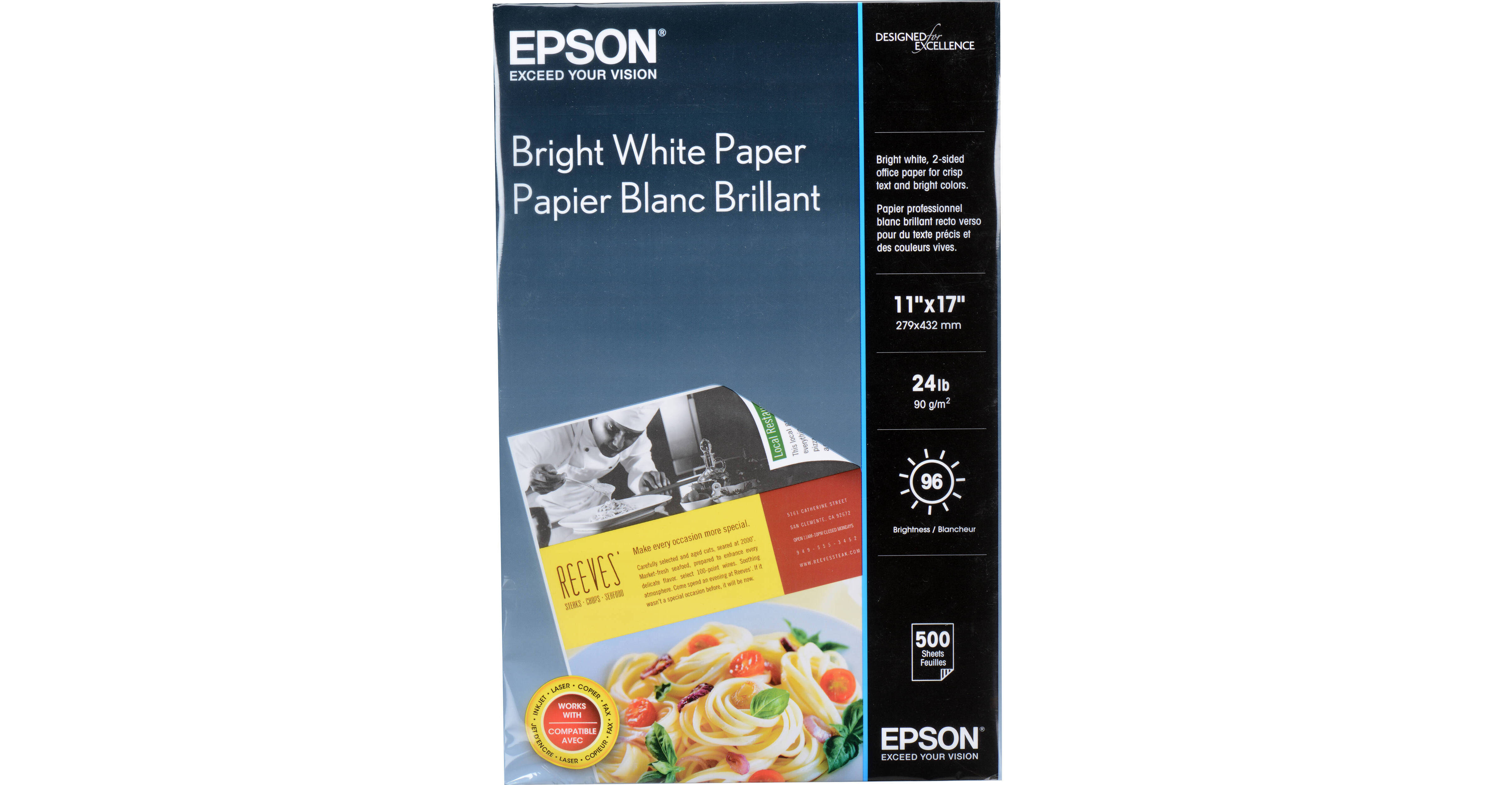 Epson Bright White Paper (11 x 17", 500 Sheets) S450074 B&H