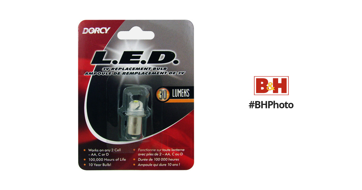 41-1643 Dorcy 30-Lumen 3-Volt LED Replacement Bulb with 10-year Lifespan, 