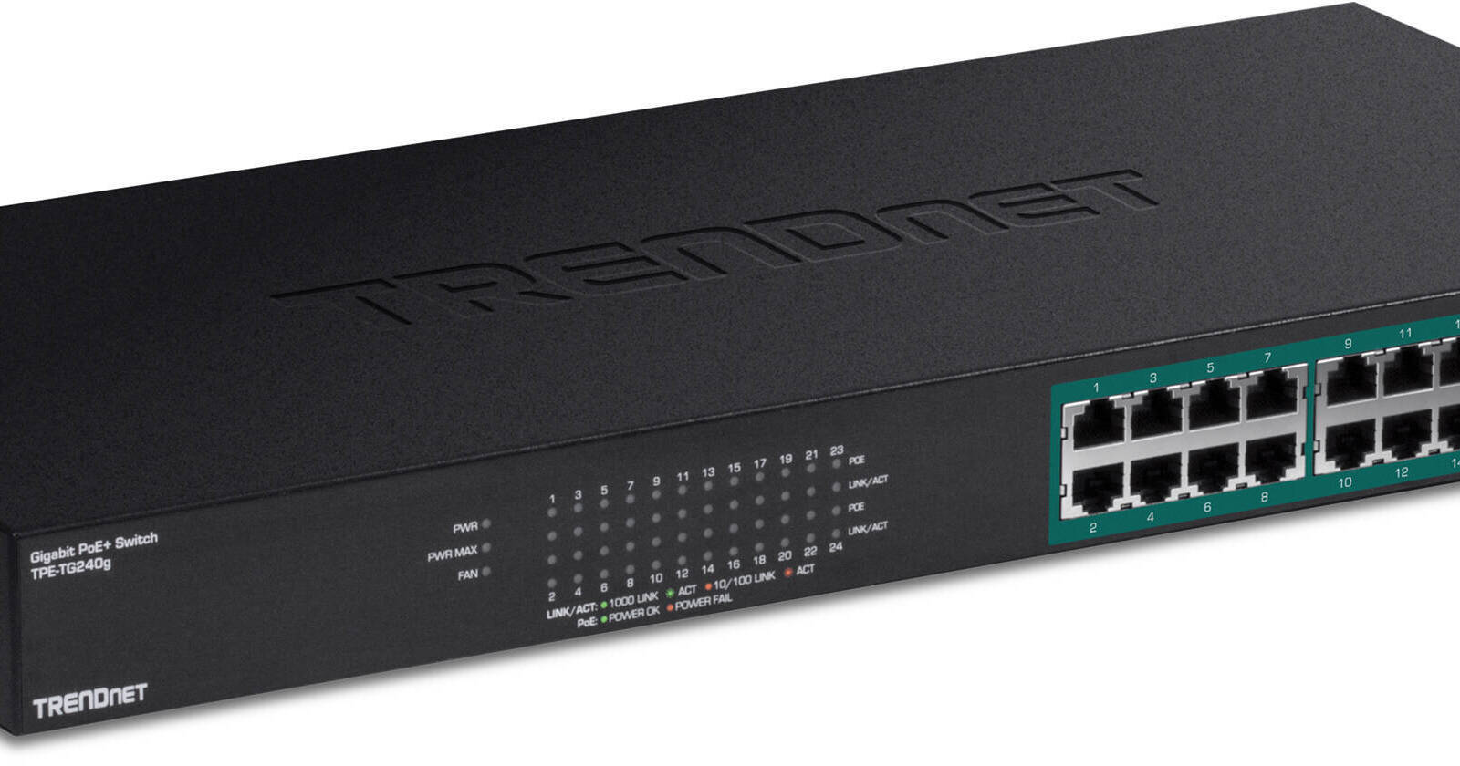 24-Port Gigabit PoE+ Switch - TRENDnet TPE-TG240g