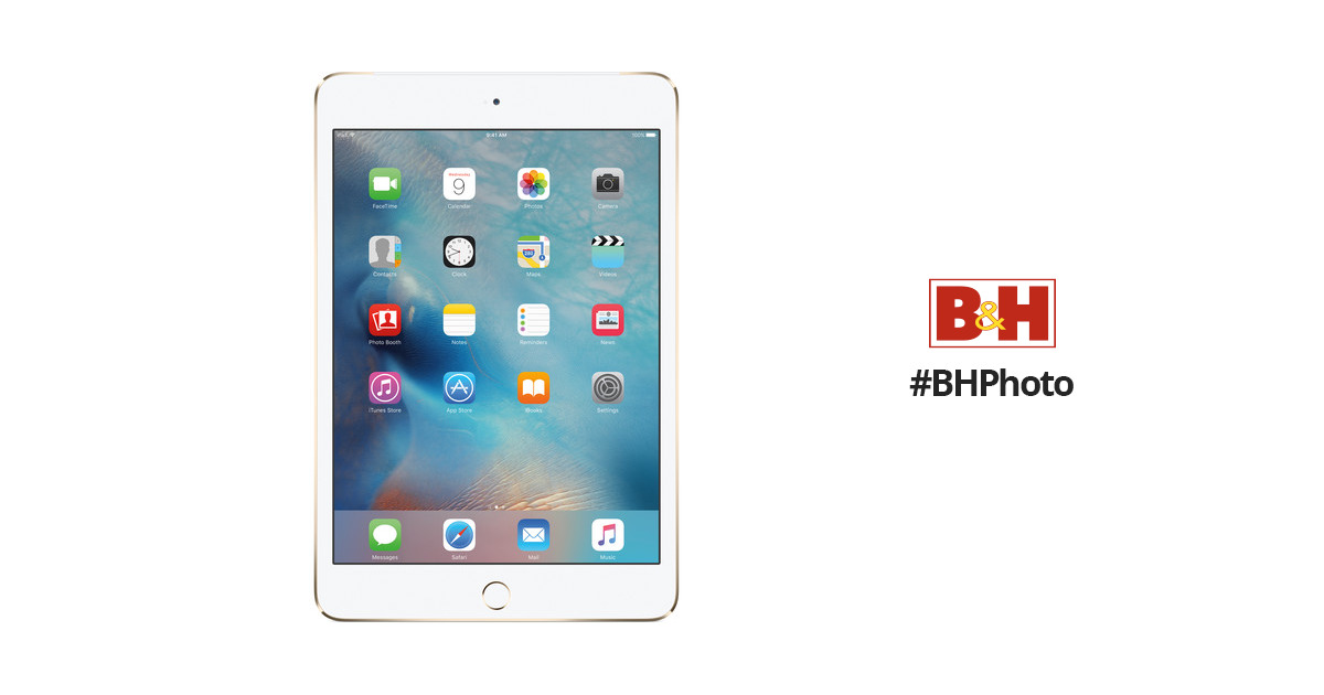 Apple 64GB iPad mini 4 (Wi-Fi + 4G LTE, Gold) MK8C2LL/A B&H