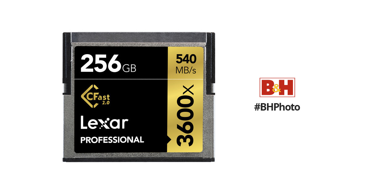 Lexar 256GB Professional 3600x CFast 2.0 Memory LC256CRBNA3600