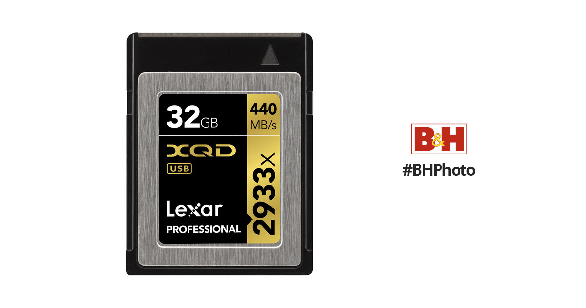 Lexar 32GB 2933x XQD 2.0 Memory Card LXQD32GCRBNA2933 B&H Photo
