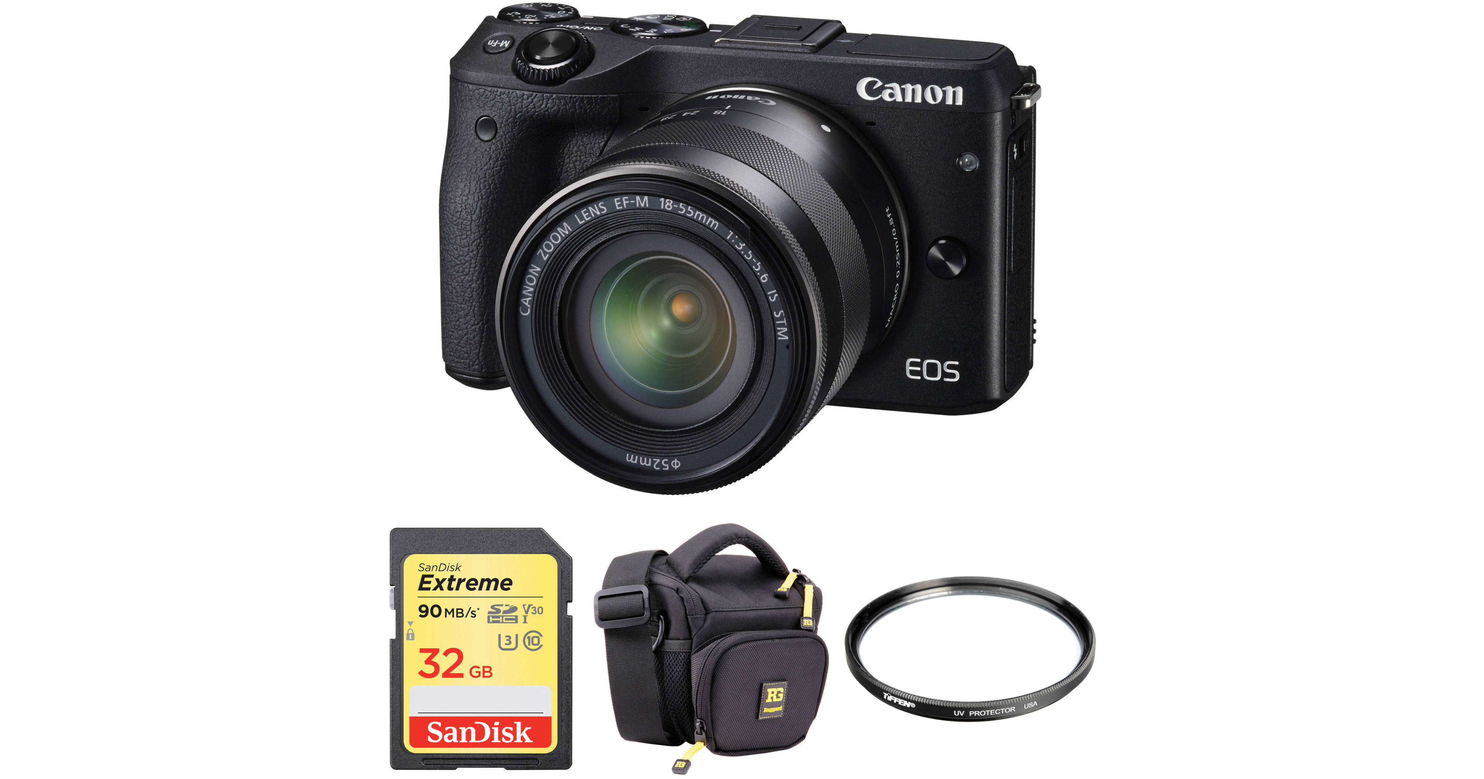 Canon EOS M3 Mirrorless Digital Camera with 1855mm Lens and